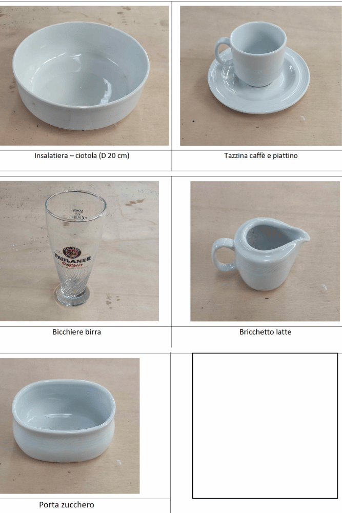 Ceramiche da cucina in kit (composizione mista, non è possibile scegliere materiali distinti)