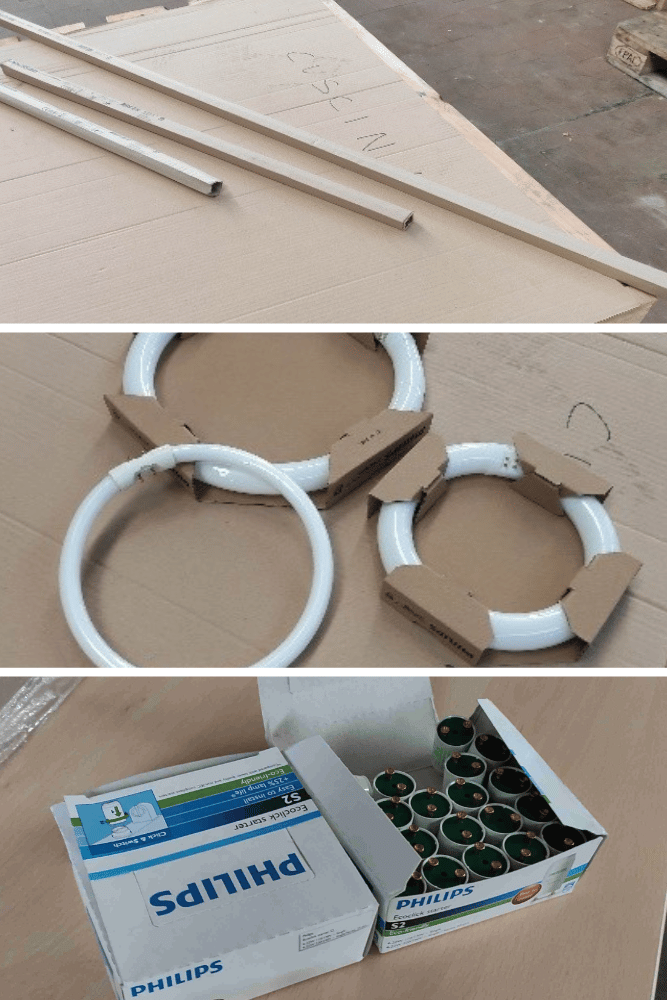 Materiali di illuminazione (solo tubi, circoline e starter, come da foto)